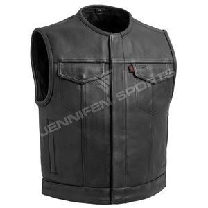 Chaleco Personalizado para Hombre de Talla Grande, Diseño Único, de Cuero, sin Mangas, con Calefacción para Invierno, para Motocicleta, con Bolsillos Delanteros - Product Image 1