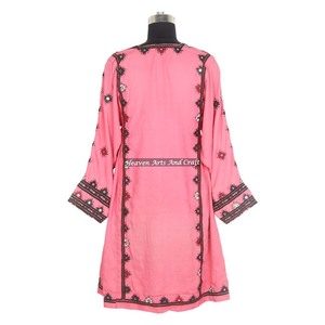 Vestido Afgano Bordado en Seda BDR003, Estilo Vintage Único, Gran Venta 2026, Vestido Banjara Afgano Bordado a Mano, Estilo Bohemio - Product Image 2