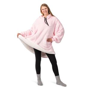 En gros, Plaid TV à capuche portable surdimensionné en sherpa, personnalisé, grande taille, style sweat-shirt, pour la maison et les pyjamas décontractés - Product Image 5