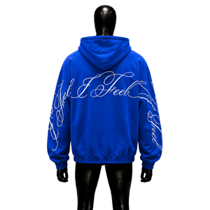 NUEVO en Oferta Sudadera con Capucha Azul Rey Oversize con Cremallera, Estilo Urbano, de Forro Polar Grueso, Casual, Unisex, con Estampado Gráfico en la Manga - Product Image 2