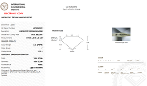 Diamante Cultivado en Laboratorio Certificado por IGI, Moval 3.06CT F VVS2 |   Diamante Suelto Ovalado Marquise Modificado |   Diamante Único para Joyería Personalizada - Product Image 2