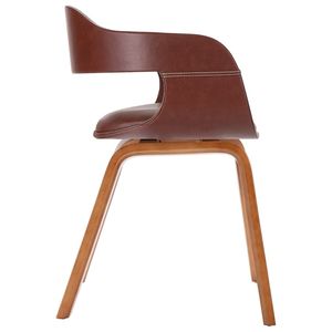 Brown Faux Leather <b>Dining</b> <b>Chair</b> 100% Polyester <b>Bentwood</b> Medium - Product Image 3