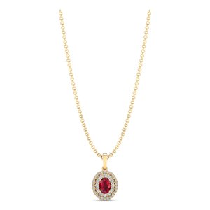REYES New Arrival Oval Cut 0.75Ct Ruby Gemstone Pendant Necklace in 925 Sterling <b>Silver</b> GRA Certified Moissanite Jewelry - Product Image 1