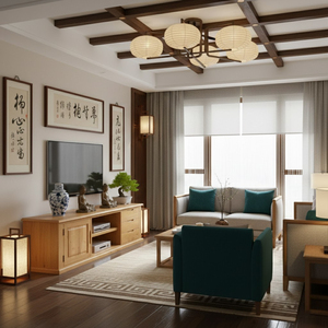Modern Light Brown Solid Wood <b>TV</b> <b>Stand</b> with Drawers and Open Shelf for Living Room Furniture 50-54 In <b>TV</b> Use - Product Image 5