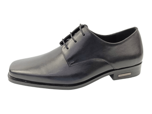 Zapatos Oxford de Vestir para Hombre, Negros, de Piel Vacuna, con Cordones, Punta en Pico, para Oficina y Carrera Profesional, Color Sólido, Suela Hecha a Mano, para Todas las Temporadas - Product Image 3
