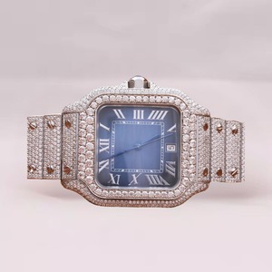 Reloj de Diamantes Moissanite Moderno Más Vendido para Hombre, Reloj de Pulsera de Acero Inoxidable para Viajes y Negocios, Disponible para la Venta - Product Image 1