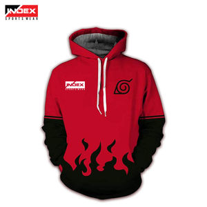 Sudadera con Capucha Raglán Naranja y Negra para Hombre, Marca INDEX, con Cierre, Estilo Anime, Corte Regular, Felpa Francesa, Informal, para Otoño - Product Image 4