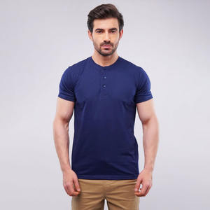 Camiseta Henley de Verano 2026 Personalizada con Cuello Redondo y Corte Ajustado para Hombre, Jersey Sólido, Manga Corta, para Gimnasio y Entrenamiento - Product Image 1