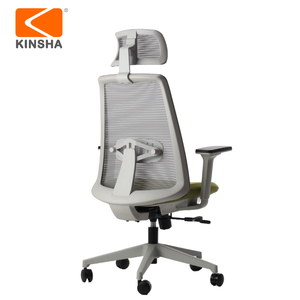เก้าอี้สำนักงานตาข่าย KINSHA รูปทรงตามหลักสรีรศาสตร์ พร้อมพนักพิงศีรษะและที่วางแขนปรับได้ ดีไซน์เปิดหลัง หมุนได้ สไตล์ร่วมสมัย - Product Image 2