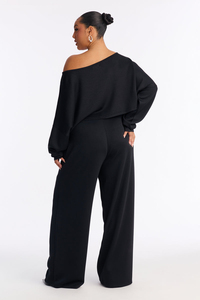 Pantalones Deportivos de Mujer, Diseño Personalizado, Alta Calidad, Color Negro, Cintura Elástica, Transpirables, de Felpa, Holgados, de Lujo, Estilo Cargo, Pierna Ancha - Product Image 6