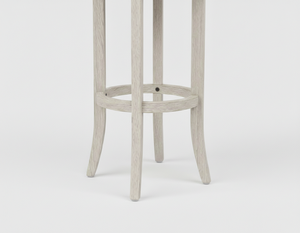 Tabouret de bar moderne à cadre circulaire en bois de caoutchouc massif, tabouret de bar minimaliste en bois de caoutchouc avec siège rond - Product Image 6