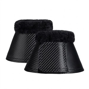 Bottes de cheval noires ODM avec garniture en fausse fourrure et sangle Velcro, emballage par paire pour la protection en course - Product Image 3