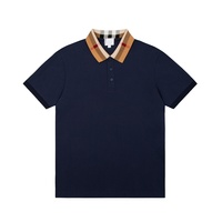 Camisa de Manga Corta para Hombre, Estilo Burberry, Casual, Tejido Sólido, 100% Algodón, Transpirable, Ajustada, Nueva Tendencia 2026