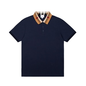 Camisa de Manga Corta para Hombre, Estilo Burberry, Casual, Tejido Sólido, 100% Algodón, Transpirable, Ajustada, Nueva Tendencia 2026 - Product Image 1