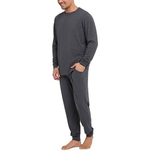 Pyjama décontracté automne hiver 100% coton pour homme T-shirt tricoté avec logo imprimé personnalisé Pantalon manches longues complètes avec pantalon Export From BD - Product Image 5