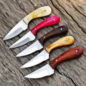 Lot de 5 couteaux de chasse et de survie professionnels à lame fixe en acier carbone forgé à la main, style Damas, pour le cou (EDC), personnalisables OEM/ODM, colorés - Product Image 5