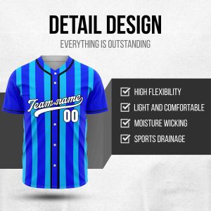 Maillot de baseball personnalisé sublimé pour hommes et femmes, respirant, anti-humidité, séchage rapide, polyester, uniforme boutonné, service OEM pour équipes - Product Image 3