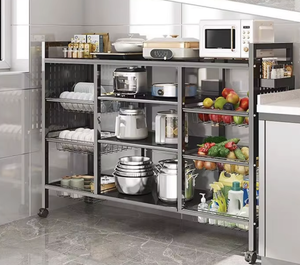 OEM/ODM Vietnam Carbon Steel Fruit Vegetable <b>Storage</b> Display Stand <b>Kitchen</b> Floor Standing Organizer <b>Rack</b> - Product Image 1