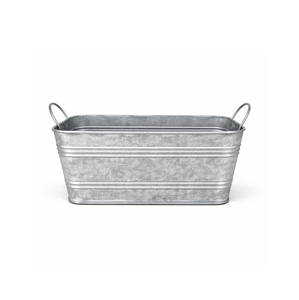 Pot de fleurs galvanisé pour décoration intérieure et extérieure - Rectangulaire gris - 24 pouces - Product Image 2