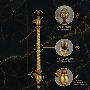 Manija de Puerta de Latón de Diseño Verdant Imperium |   Elegante Columna de Estilo Moderno con Diseño Retorcido, Duradera, para Uso en Hoteles y Exteriores - Product Image 5