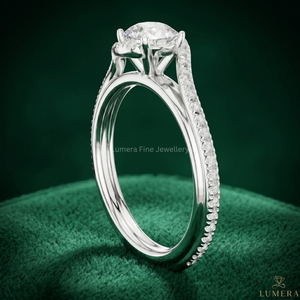 Anillo de Compromiso y Boda de Oro Blanco de 9K, 10K, 14K y 18K Personalizado, con Diamante Certificado por IGI, Corte Twist Pav, Chapado en Rodio, de Lujo para Mujer - Product Image 4