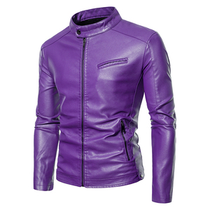 Round Collar <b>Men's</b> Customized Leather <b>Jacket</b> Retro Quality Comfortable And Casual Style Unique <b>Men's</b> Leather <b>Jacket</b> - Product Image 2