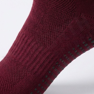 Crew <b>Socks</b> Solid Color Burgundy Knitted Cotton Breathable Daily Wear Adult Autumn Standard Thickness - Product Image 5