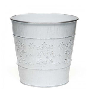 Magnifiques seaux de Noël en métal galvanisé blanc au design embossé pour sublimation vierge, cadeau d'affaires - Product Image 1