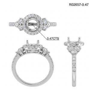 Bijoux fins diamant HK prix usine Design élégant 18k or blanc massif bijoux en diamant véritable mariage bague semi-montée pour la mariée - Product Image 6