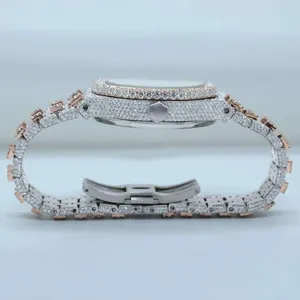 Luxury Classic Mechanical Movement Iced Diamond <b>Watch</b> for <b>Men</b> VVS Moissanite Smart Dial Custom in Rose <b>Gold</b> - Product Image 2