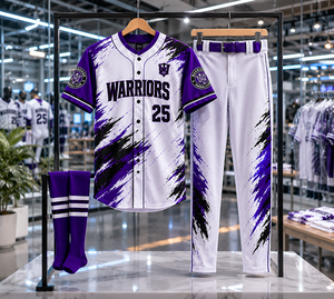 Uniformes de Béisbol Personalizados OEM para Hombres y Jóvenes, Camisetas de Béisbol Sublimadas con Pantalones, Conjunto de Ropa de Béisbol Profesional para Equipos - Product Image 5