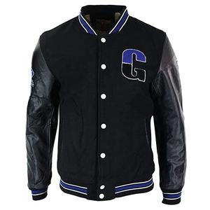 Chaqueta universitaria vintage de alta calidad para hombre, personalizada al por mayor, de cuero de primera calidad, holgada, con cuello levantado, diseño bordado en 3D, para invierno - Product Image 1