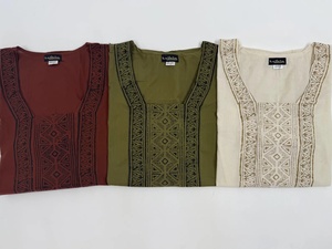 Bohemian Handmade Cotton <b>Poncho</b> Top with Traditional Tribal Block Print Loose Fit Blouse for Everyday Wear - Product Image 3