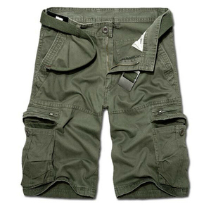 Shorts décontractés pour hommes 2026 – Short cargo personnalisé à taille élastiquée, qualité supérieure, 100 % coton vert, grandes tailles - Product Image 2