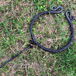 En gros fait à la main fer forgé Viking nordique fibule Penannulaire boucle fermoir cape tissu broche Simple Vintage médiéval broche - Product Image 3