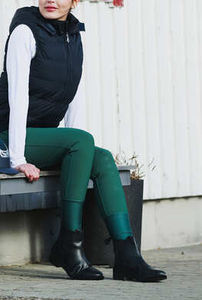 Pantalones de equitación de cintura alta para mujer, largos, de punto verde liso, de nailon y elastano con elasticidad en cuatro direcciones, 2026 - Product Image 2
