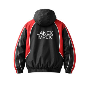 Custom Men Hooded Windbreaker <b>Jacket</b> Black Red Sports <b>Jacket</b> <b>Lightweight</b> Waterproof Zip Up Outdoor Training Coat Casual Wear - Product Image 3