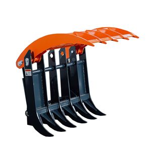Rastrello a pinze per radici per mini skid steer con larghezza di lavoro di 35 pollici, capacità di 2200 libbre, piastra di montaggio tipo Toro, TMG SRG35, per la pulizia del terreno motorizzato - Product Image 3