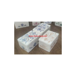 Customized Best Hand Crafted Modern Look Marble Inlay <b>Box</b> With Mother Of Pearl Sea Shell Floral Art For Jewelry Storage Item <b>Box</b> - Product Image 3
