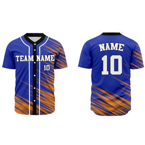 Maillot de baseball tendance à sublimation, manches courtes, col en V, tissu léger, doux, respirant, confortable, personnalisable, unisexe - Product Image 1