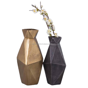 High Quality Cast Aluminium <b>Decorative</b> <b>Vase</b> Rough Casted Antique and Black Finish Modern Table <b>Vase</b> by Azora Industries - Product Image 1