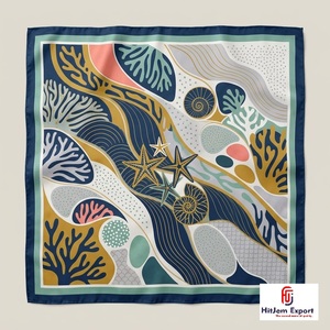 Luxury <b>Silk</b> <b>Scarf</b> Custom Printed Womens Lightweight Square Headscarf OEM ODM Manufacturer Madeira Custom Fabric Products - Product Image 5
