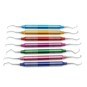 7 Curettes dentaires manuelles de qualité professionnelle Gracey, en acier multicolore, détartreurs parodontaux, manche creux, autoclavables - Product Image 6