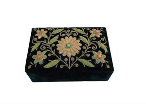 Hand Embroidered Satin Sequin <b>Macaron</b> Gift <b>Box</b> Luxury Wedding Chocolate <b>Box</b> Packaging Floral Embroidery Acrylic Candy <b>Box</b> - Product Image 3