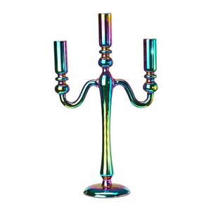Support à bougie en métal abstrait design, porte-bougie en aluminium fait main, centre de table moderne et luxueux - Product Image 1