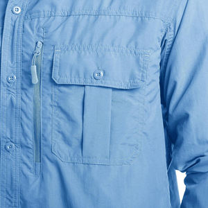 Camisa de senderismo para hombre de alta calidad con logotipo personalizado bordado, ligera y de alto rendimiento, para senderismo, pesca y caza. - Product Image 6