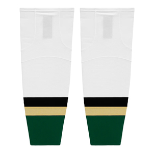 White Knee High <b>Socks</b> With Black Gold Green Stripes <b>Breathable</b> Knitted Basketball <b>Socks</b> For Adults - Product Image 1