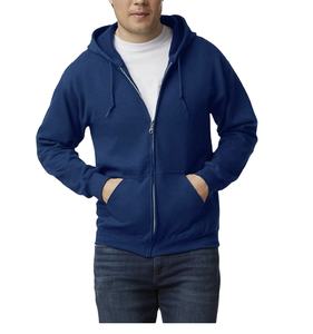 Sweat-shirt à capuche zippé en polaire pour adulte, vente en gros, logo personnalisé, nouvelle arrivée, fermeture éclair intégrale, veste à capuche unie pour homme, sans marque - Product Image 1