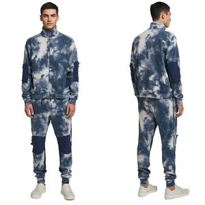Conjunto Deportivo para Hombre con Efecto Desgastado y Parches Únicos, Traje de Felpa Gruesa - Product Image 1