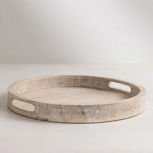Bandeja Redonda de Madera con Asas, Ideal para Servir Té a los Invitados o para Usar en la Encimera, a Bajo Precio - Product Image 6